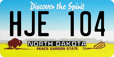 ND license plate HJE104