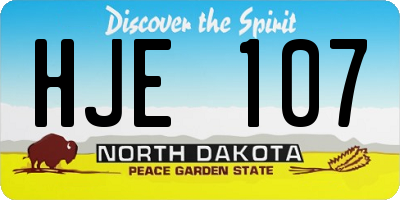 ND license plate HJE107