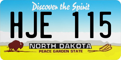ND license plate HJE115