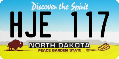 ND license plate HJE117