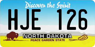 ND license plate HJE126