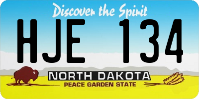 ND license plate HJE134