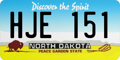 ND license plate HJE151