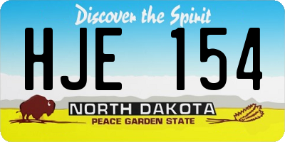 ND license plate HJE154