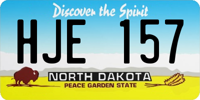 ND license plate HJE157