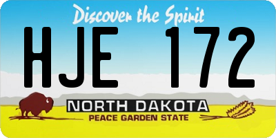 ND license plate HJE172