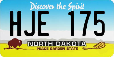 ND license plate HJE175