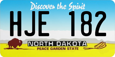 ND license plate HJE182