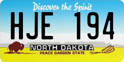 ND license plate HJE194