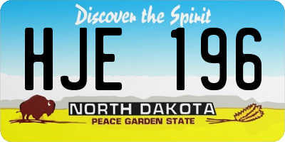 ND license plate HJE196