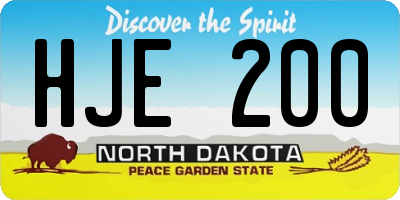 ND license plate HJE200