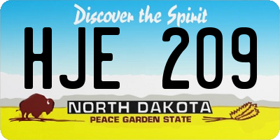 ND license plate HJE209