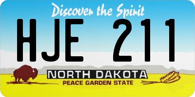 ND license plate HJE211