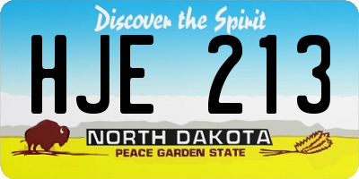 ND license plate HJE213