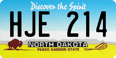 ND license plate HJE214