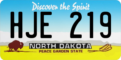 ND license plate HJE219