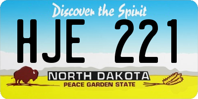 ND license plate HJE221