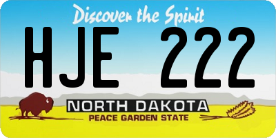 ND license plate HJE222