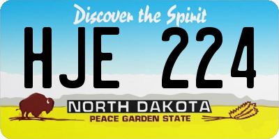 ND license plate HJE224