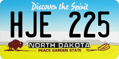 ND license plate HJE225