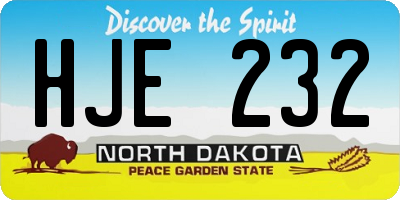 ND license plate HJE232