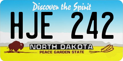 ND license plate HJE242