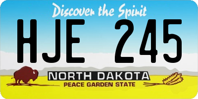 ND license plate HJE245