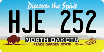 ND license plate HJE252