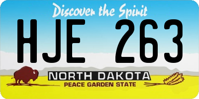 ND license plate HJE263