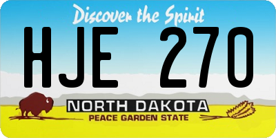 ND license plate HJE270