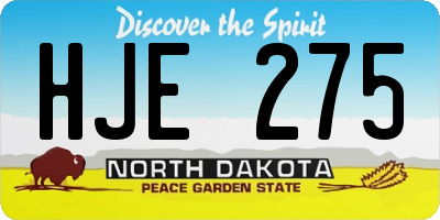 ND license plate HJE275