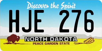ND license plate HJE276