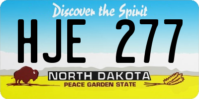 ND license plate HJE277