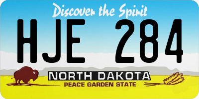 ND license plate HJE284