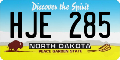 ND license plate HJE285