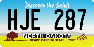 ND license plate HJE287