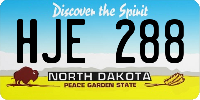 ND license plate HJE288