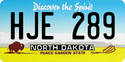 ND license plate HJE289