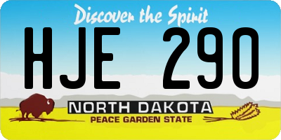 ND license plate HJE290