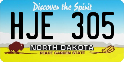 ND license plate HJE305