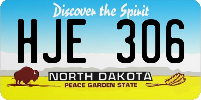 ND license plate HJE306
