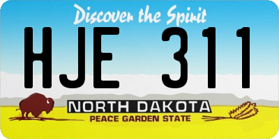 ND license plate HJE311