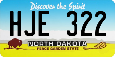 ND license plate HJE322