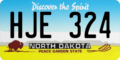 ND license plate HJE324