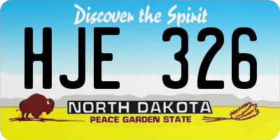 ND license plate HJE326