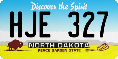 ND license plate HJE327