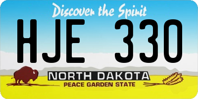 ND license plate HJE330