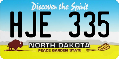 ND license plate HJE335