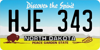 ND license plate HJE343