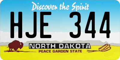 ND license plate HJE344